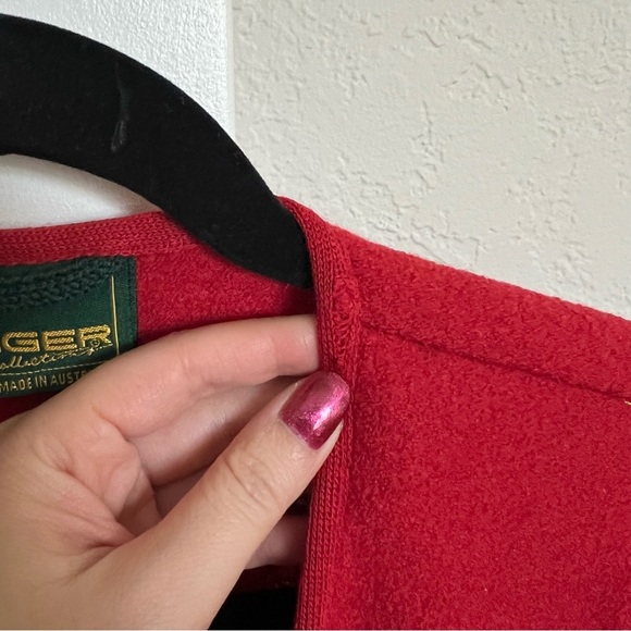 Vintage Geiger Red Wool Holiday Festive Coat Size 38 - Picture 5 of 13